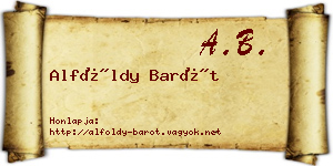 Alföldy Barót névjegykártya